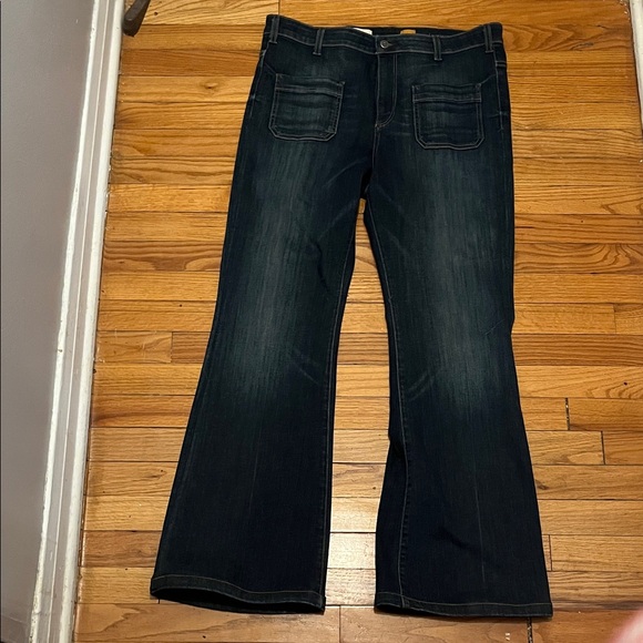 Pilcro Dark Blue Flare Jeans - Picture 3 of 11